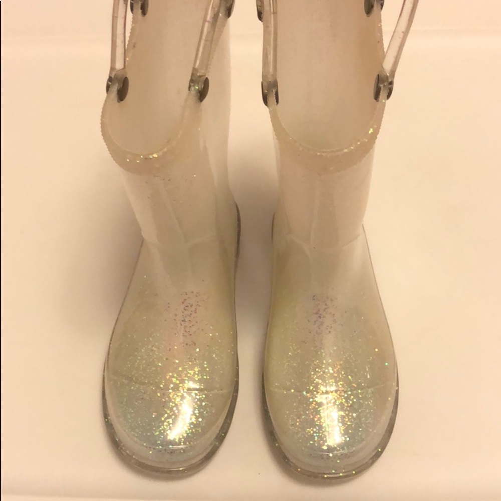 White Glitter/Light Up Toddler Rain Boots